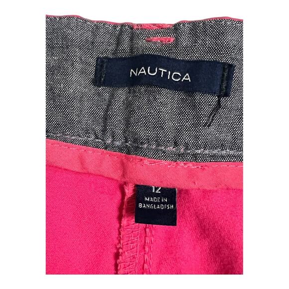 Nautica Pink Chino Shorts Cotton Neutral Basic Everyday Casual Preppy 12 - Picture 2 of 4